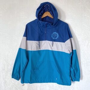 SISSTREVOLUTION Pacific Paradise Colorblock Hooded Windbreaker Jacket Blue‎ L